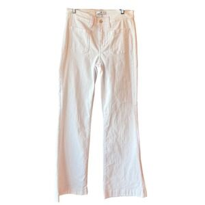 7 For All Mankind Dojo Tailorless Flare Jeans White Size 27 NWT Premium Denim